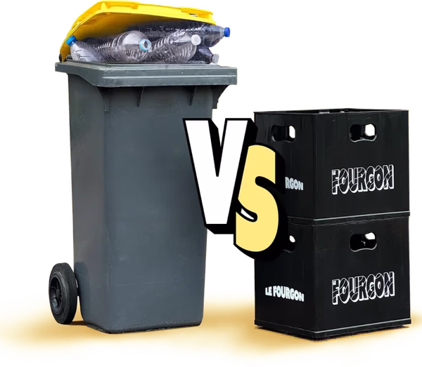 Comparaison poubelle vs caisse consignée